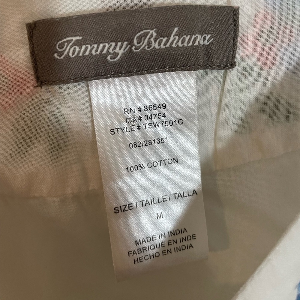 Tommy Bahama White Embroidered Cotton Floral Dress Beach Swim Cottagecore Sz Med - Picture 7 of 10